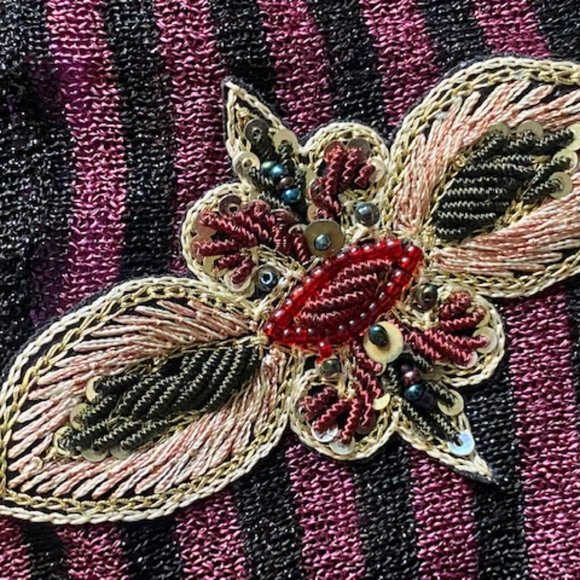 ETOLE SABEL MARANT pink & black striped, metallic thin-knit top in size 2 - Picture 13 of 16